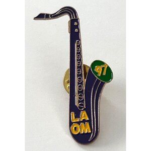 Vintage Odyssey of the Mind LA Louisiana OM 97 Saxophone Lapel Pin